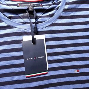 Tommy Hilfiger T Shirt Striped Extra Slim Fit Mens XL Blue